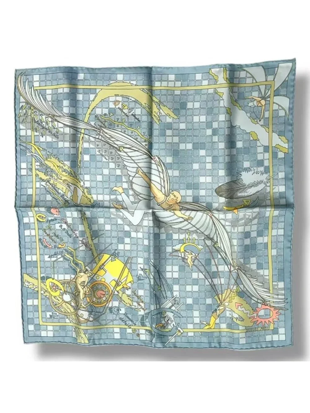 Hermes Scarf Silk Remiges de Fuite Flying Blue - Picture 2 of 9